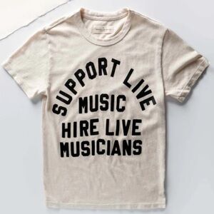 the "support live music" tee in vintage white
